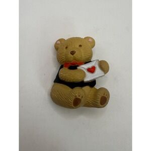 Vintage CGI Teddy Bear Brooch Resin Bear Pin – Whimsical Collectible Jewelry